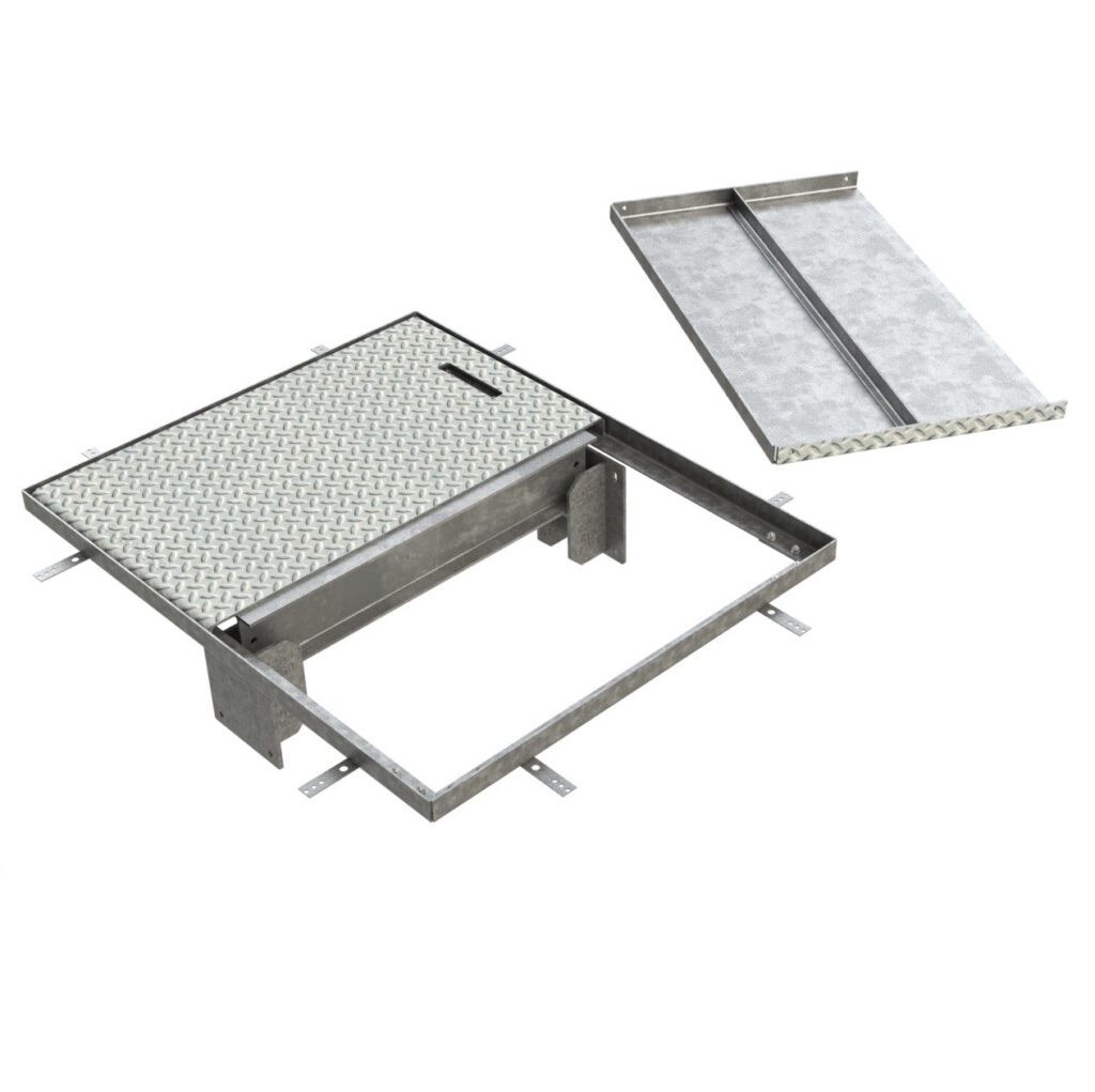 Trappe de visite de sol metallique 250kN acier galvanise 2 2