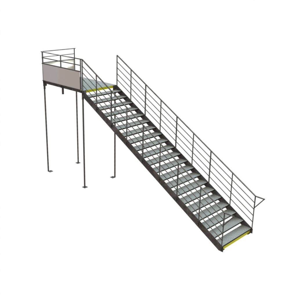 Rendu 3D Escalier PMR 21 marches