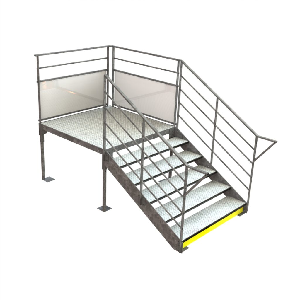 Rendu 3D Escalier PMR 5 marches